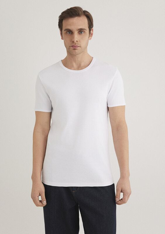 TİŞÖRT Erkek Beyaz Basic T-Shirt - M063747 TİŞÖRT Erkek Beyaz Basic T-Shirt - M063747