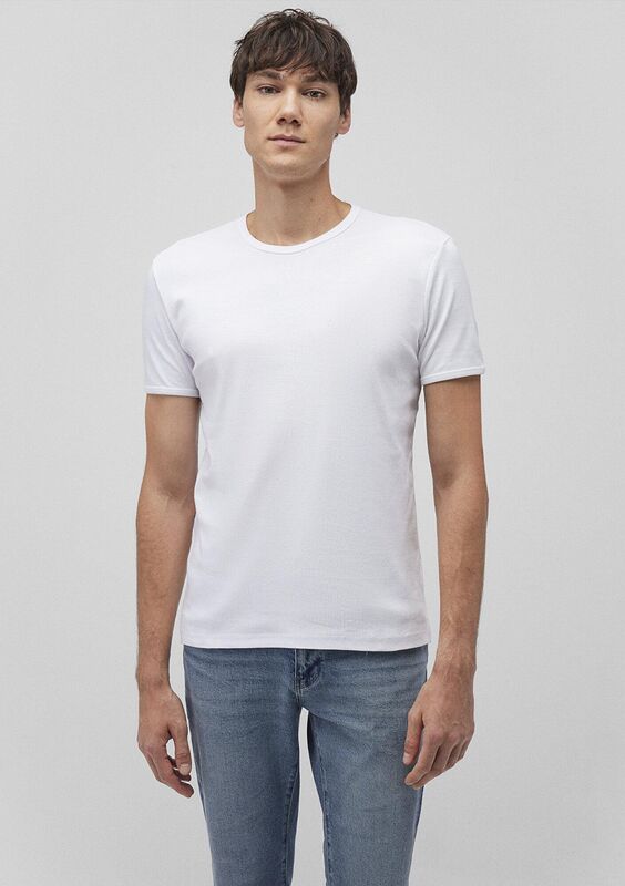 TİŞÖRT Erkek Beyaz Basic T-Shirt - M063747