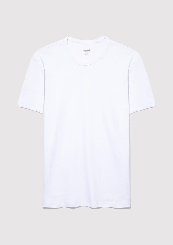 TİŞÖRT Erkek Beyaz Basic T-Shirt - M063747