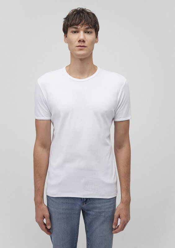 TİŞÖRT Erkek Beyaz Basic T-Shirt - M063747