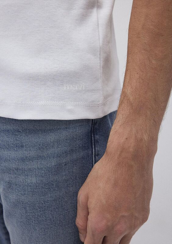 TİŞÖRT Erkek Beyaz Basic T-Shirt - M063747