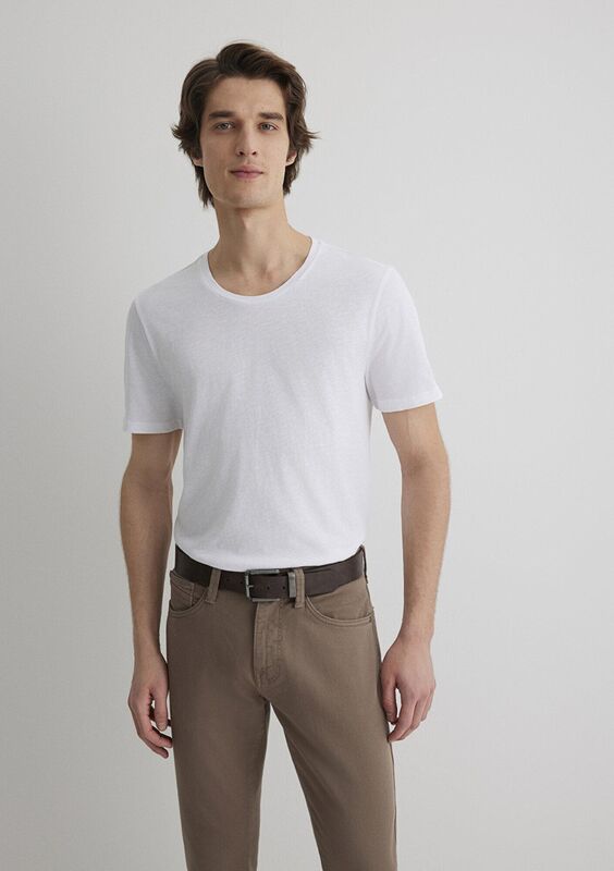 TİŞÖRT Erkek Beyaz Basic T-Shirt - M064681