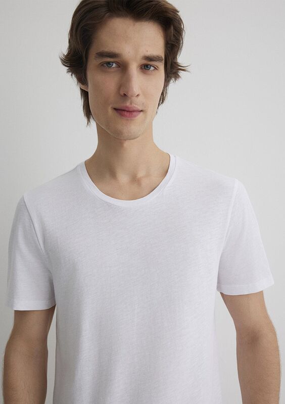 TİŞÖRT Erkek Beyaz Basic T-Shirt - M064681