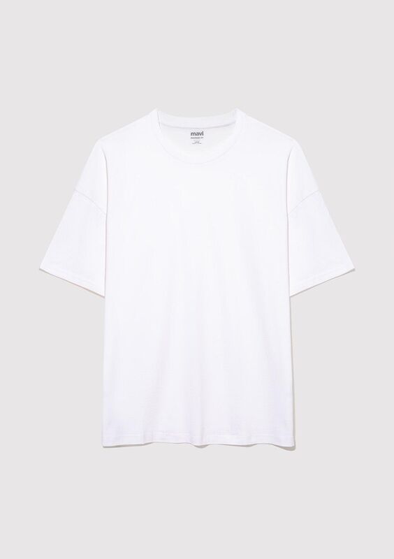 TİŞÖRT Erkek Beyaz Basic T-Shirt - M066902