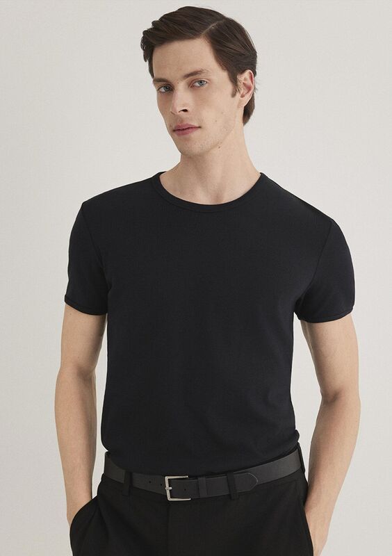 TİŞÖRT Erkek Siyah Basic T-Shirt - M063747
