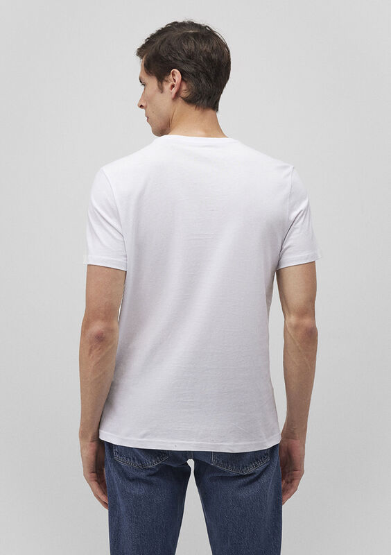 TİŞÖRT Siyah Erkek Beyaz T-Shirt - M065574