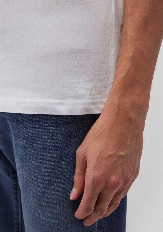 TİŞÖRT Siyah Erkek Beyaz T-Shirt - M065574