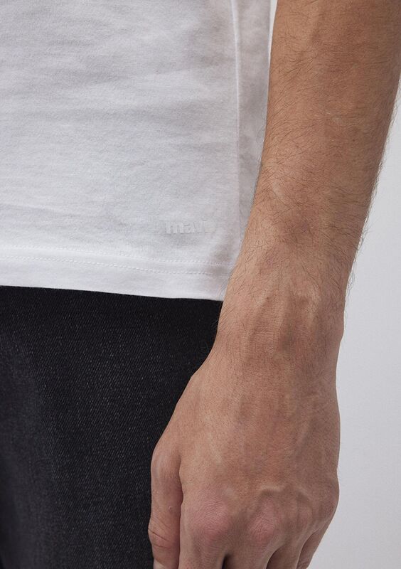 TİŞÖRT Siyah Erkek Beyaz T-Shirt - M065574