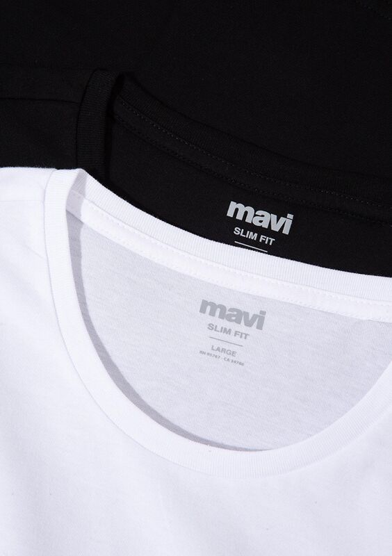 TİŞÖRT Siyah Erkek Beyaz T-Shirt - M065574