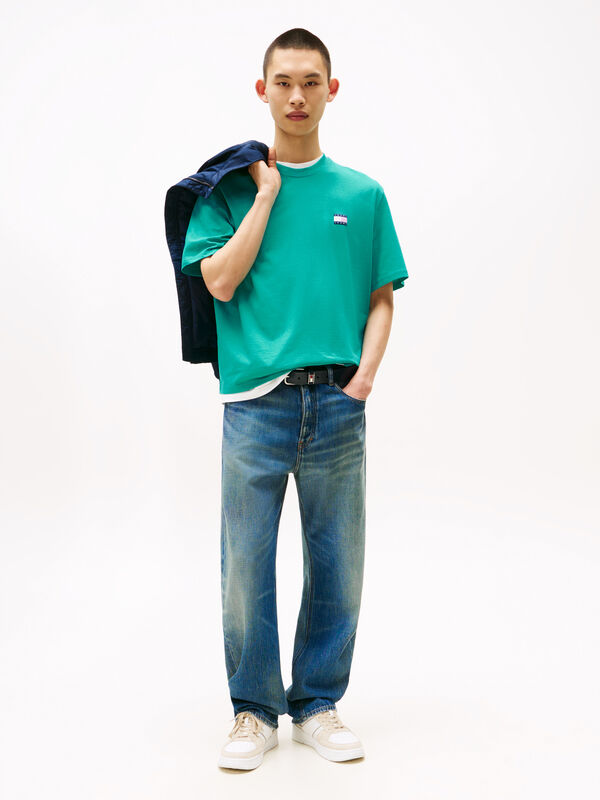 TJM 90S POP COL NW CLSC T EXT Erkek Mavi T-Shirt - DM0DM21785