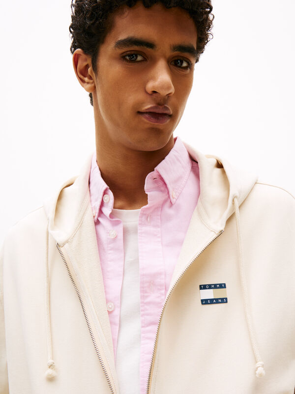 Tommy Hilfiger - TJM CRP NEW CLASSICS ZIP THR Erkek Bej Sweatshirt - DM0DM21626