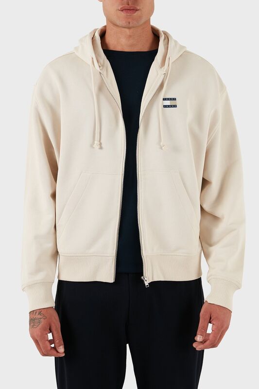 Tommy Hilfiger - TJM CRP NEW CLASSICS ZIP THR Erkek Bej Sweatshirt - DM0DM21626