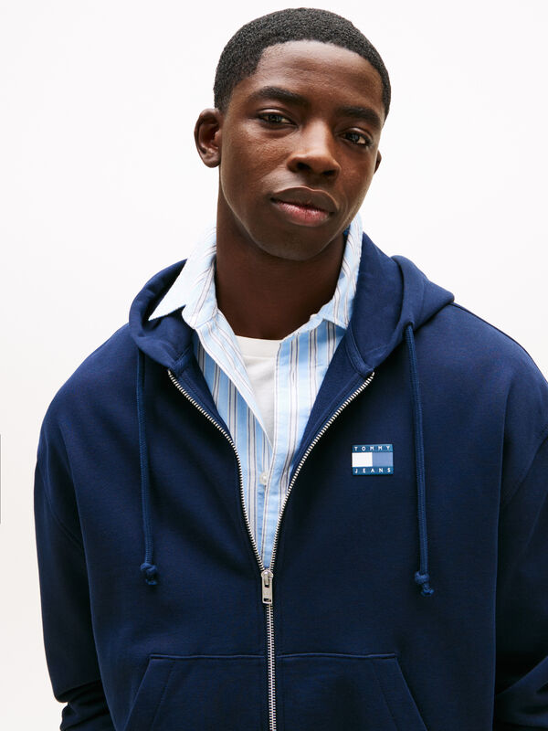 Tommy Hilfiger - TJM CRP NEW CLASSICS ZIP THR Erkek Mavi Sweatshirt - DM0DM21626