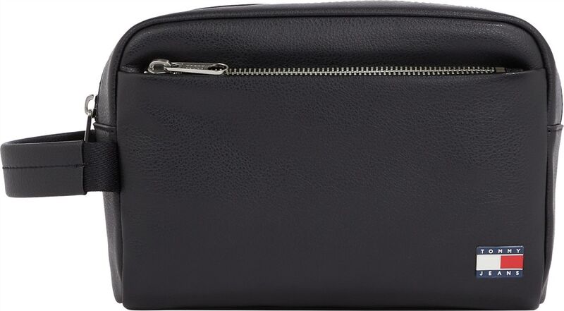 TJM HERITAGE LEATHER WASHBAG Erkek Siyah Çanta - AM0AM12963