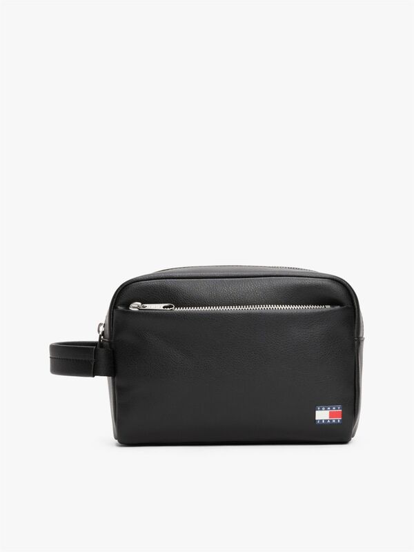 TJM HERITAGE LEATHER WASHBAG Erkek Siyah Çanta - AM0AM12963