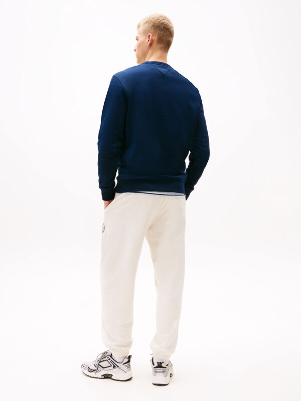 TJM REG BADGE CREW EXT Erkek Mavi Sweatshirt - DM0DM20660