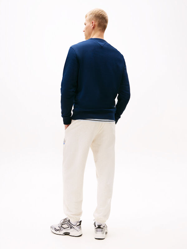 TJM REG BADGE CREW EXT Erkek Mavi Sweatshirt - DM0DM20660