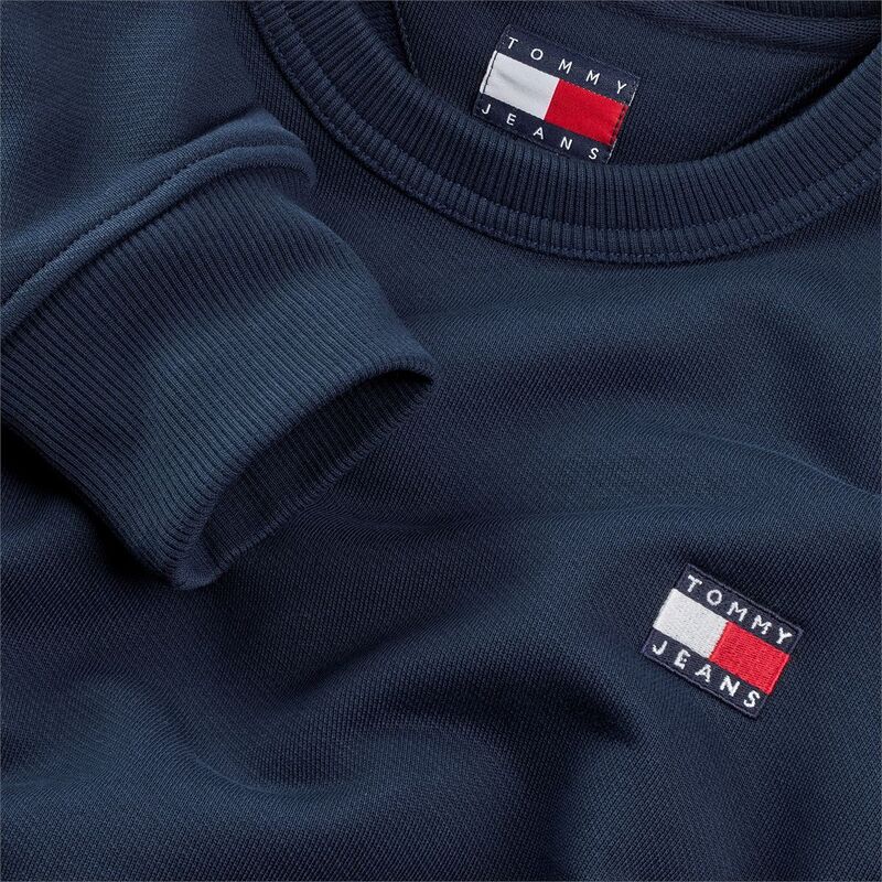 TJM REG BADGE CREW EXT Erkek Mavi Sweatshirt - DM0DM20660