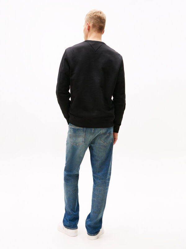 TJM REG BADGE CREW EXT Erkek Siyah Sweatshirt - DM0DM20660