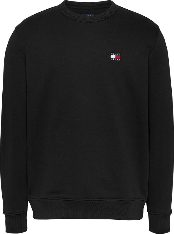 TJM REG BADGE CREW EXT Erkek Siyah Sweatshirt - DM0DM20660