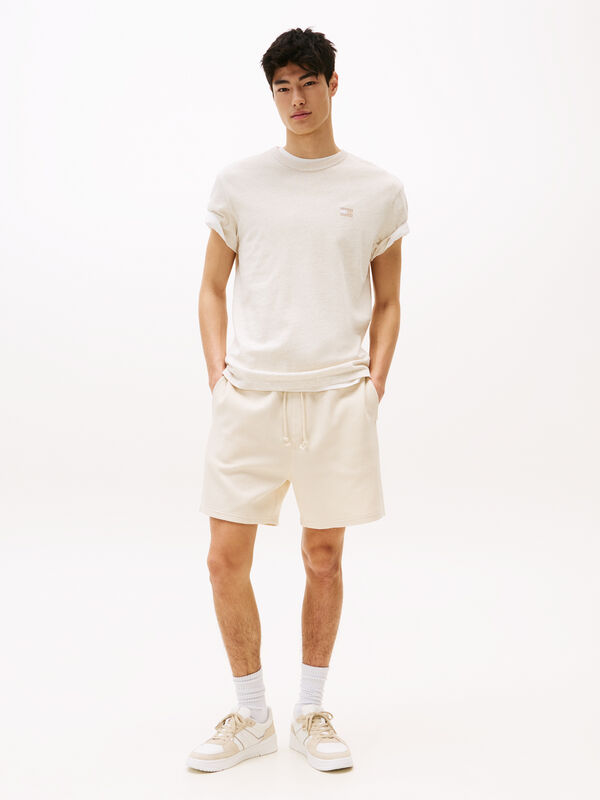 TJM REG BADGE TEE EXT Erkek Bej T-Shirt - DM0DM20322