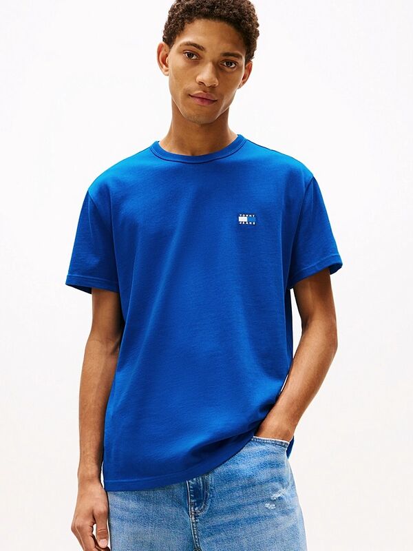 Tommy Hilfiger - TJM REG BADGE TEE EXT Erkek Mavi T-Shirt - DM0DM20322