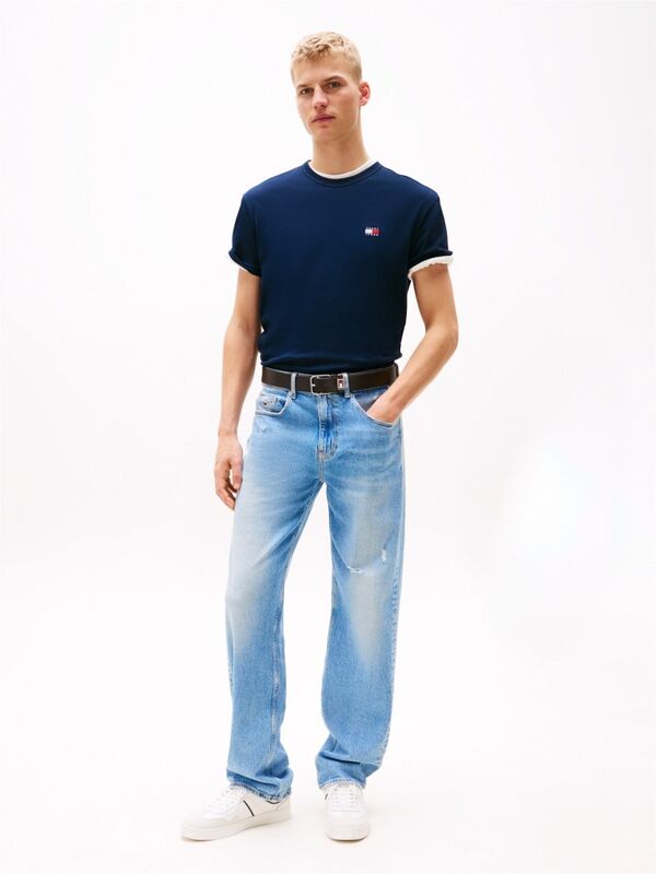 Tommy Hilfiger - TJM REG BADGE TEE EXT Erkek Mavi T-Shirt - DM0DM20322