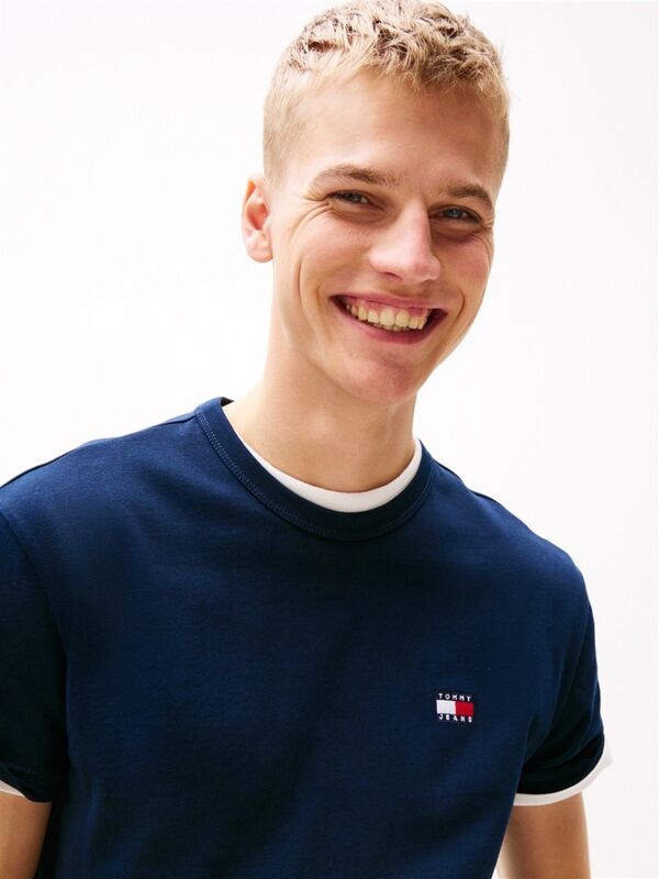 TJM REG BADGE TEE EXT Erkek Mavi T-Shirt - DM0DM20322