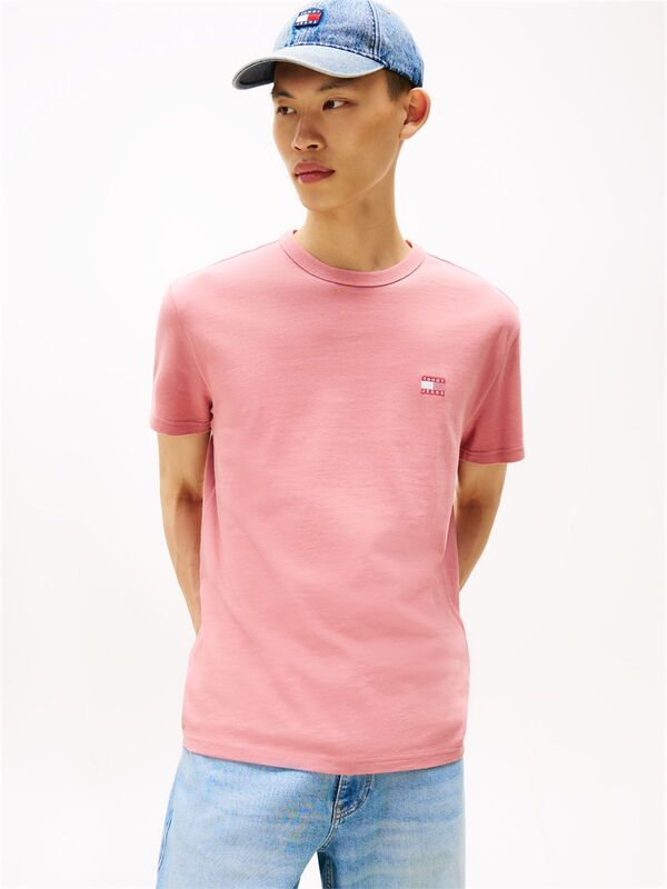 Tommy Hilfiger - TJM REG BADGE TEE EXT Erkek Pembe T-Shirt - DM0DM20322