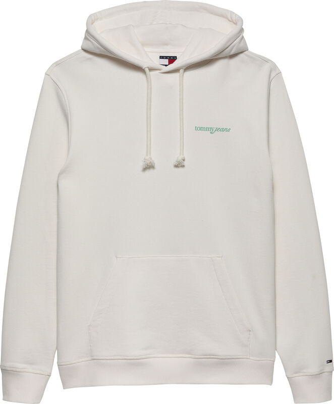 Tommy Hilfiger - TJM REG BLUR SCRPT BCK HOOD EXT Erkek Beyaz Kazak - DM0DM22112