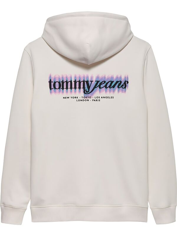 TJM REG BLUR SCRPT BCK HOOD EXT Erkek Beyaz Kazak - DM0DM22112