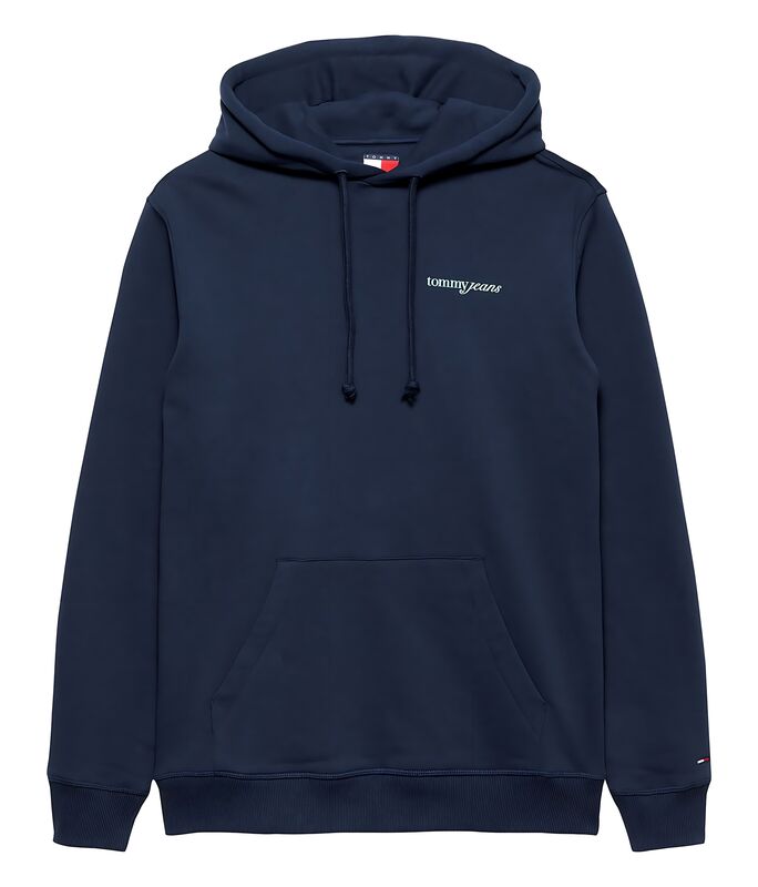 Tommy Hilfiger - TJM REG BLUR SCRPT BCK HOOD EXT Erkek Mavi Kazak - DM0DM22112