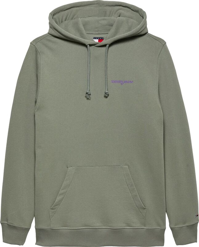 Tommy Hilfiger - TJM REG BLUR SCRPT BCK HOOD EXT Erkek Yeşil Kazak - DM0DM22112