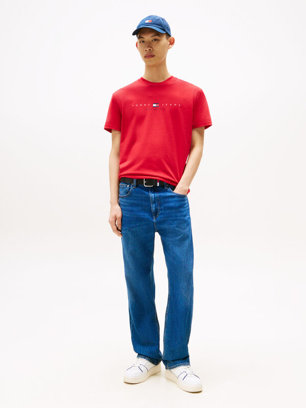 TJM REG FLAG LINEAR SS TEE EXT Erkek Kırmızı T-Shirt - DM0DM21911