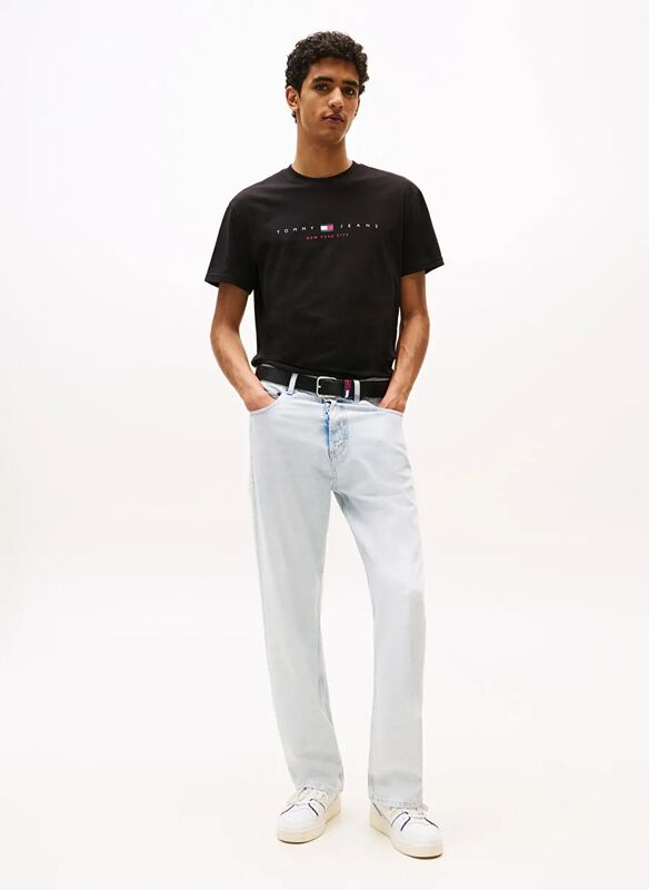 TJM REG FLAG LINEAR SS TEE EXT Erkek Siyah T-Shirt - DM0DM21911