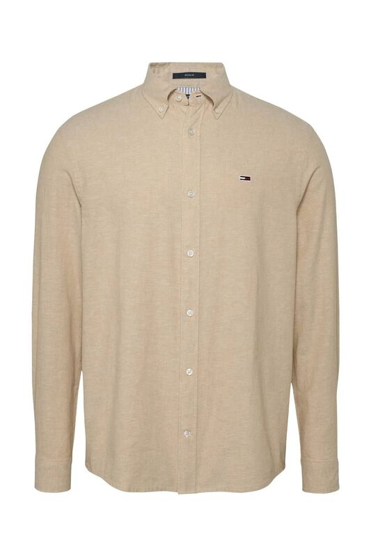 TJM REG LINEN BLEND LS SHIRT EXT Erkek Bej Gömlek - DM0DM20875