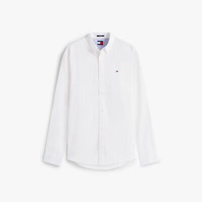 TJM REG LINEN BLEND LS SHIRT EXT Erkek Beyaz Gömlek - DM0DM20875