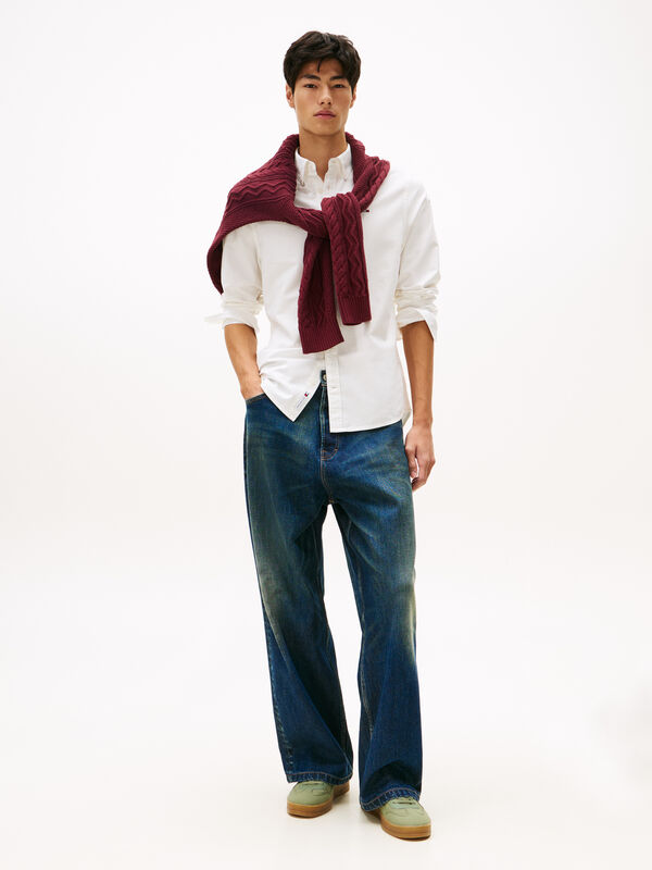 TJM REG OXFORD SHIRT EXT Erkek Beyaz Gömlek - DM0DM21298