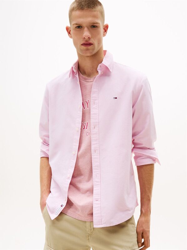 Tommy Hilfiger - TJM REG OXFORD SHIRT EXT Erkek Pembe Gömlek - DM0DM21298