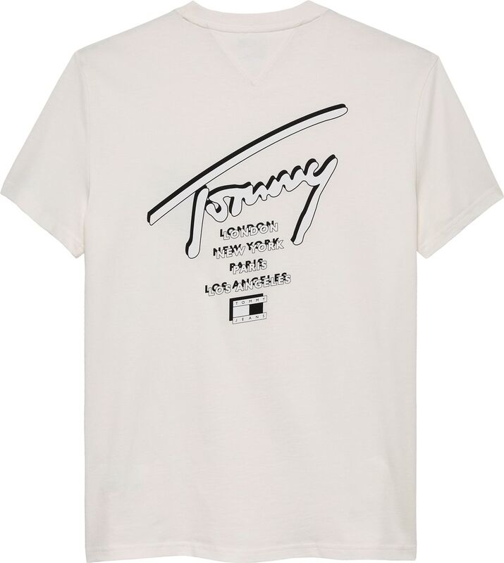 TJM REG SIGN CITY TEE EXT Erkek Beyaz T-Shirt - DM0DM22120