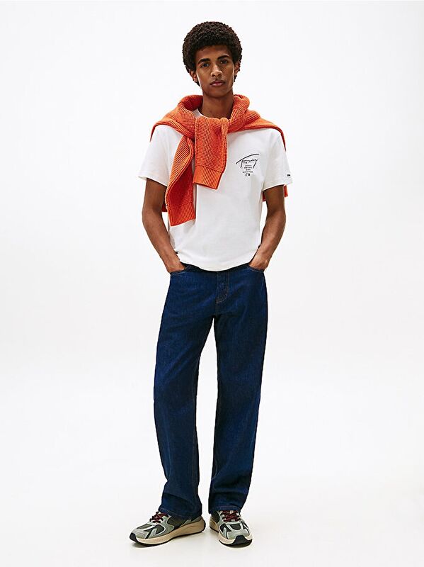 TJM REG SIGN CITY TEE EXT Erkek Beyaz T-Shirt - DM0DM22120