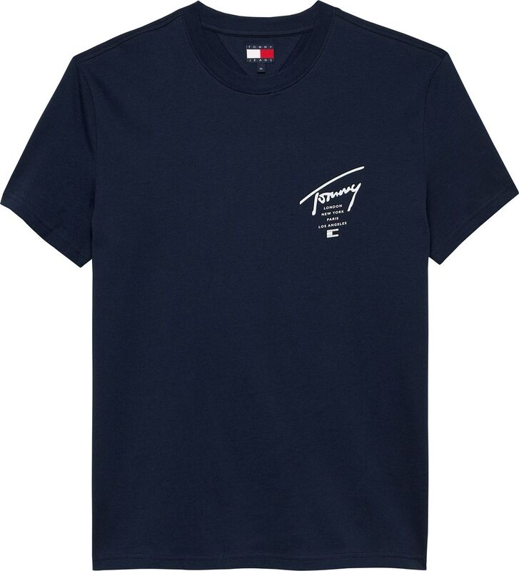 Tommy Hilfiger - TJM REG SIGN CITY TEE EXT Erkek Mavi T-Shirt - DM0DM22120