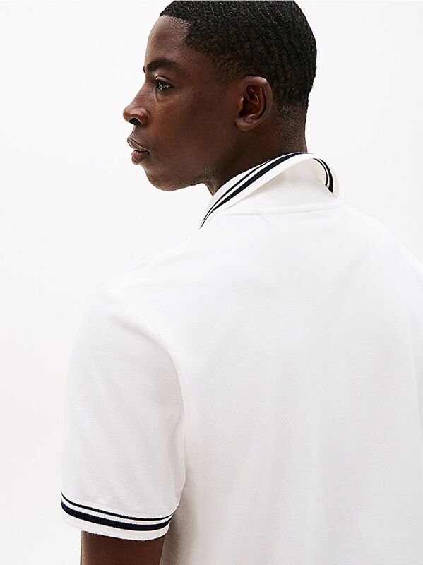TJM REG TIPPED POLO EXT Erkek Beyaz T-Shirt - DM0DM21846
