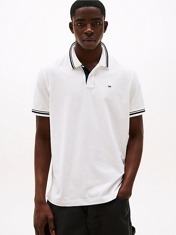 Tommy Hilfiger - TJM REG TIPPED POLO EXT Erkek Beyaz T-Shirt - DM0DM21846