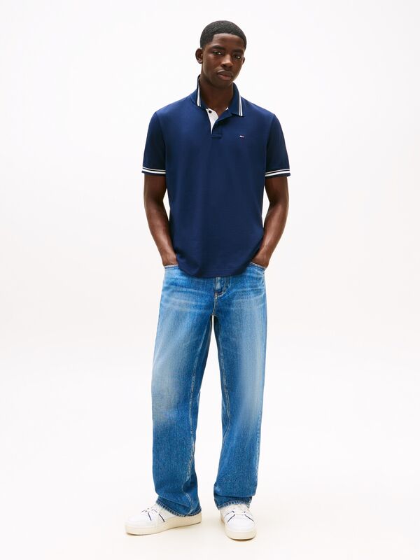 TJM REG TIPPED POLO EXT Erkek Mavi T-Shirt - DM0DM21846