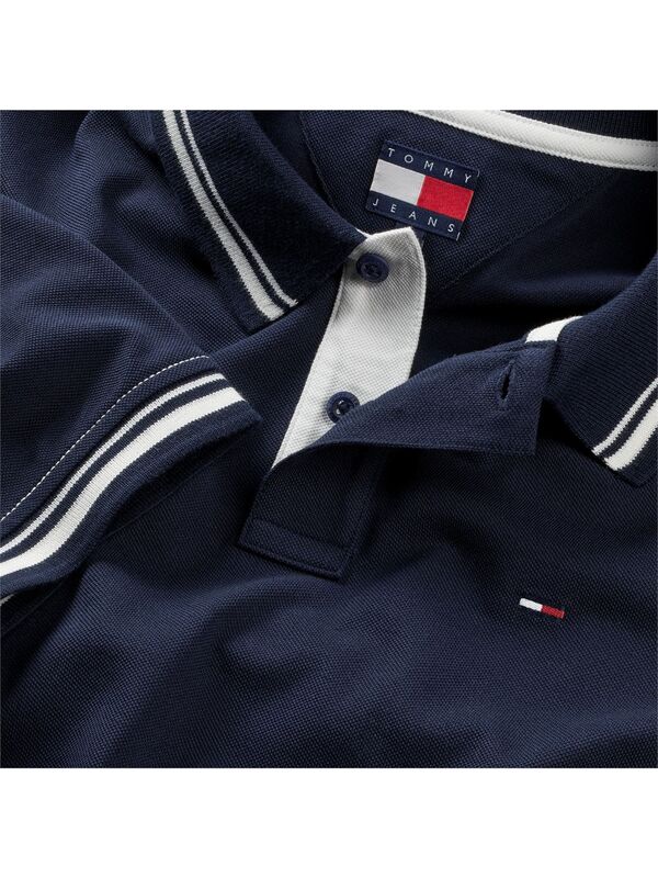 TJM REG TIPPED POLO EXT Erkek Mavi T-Shirt - DM0DM21846