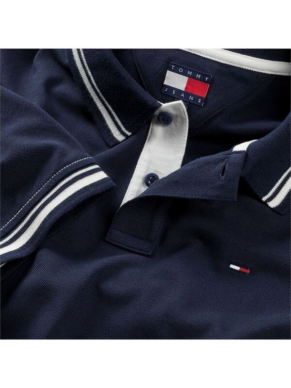TJM REG TIPPED POLO EXT Erkek Mavi T-Shirt - DM0DM21846
