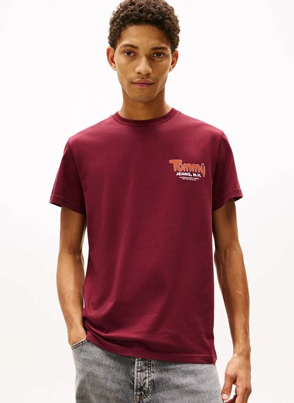 TJM SLIM FONT PLAY TEE Erkek Kırmızı T-Shirt - DM0DM22049