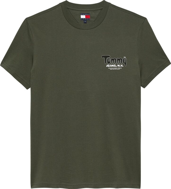 Tommy Hilfiger - TJM SLIM FONT PLAY TEE Erkek Yeşil T-Shirt - DM0DM22049