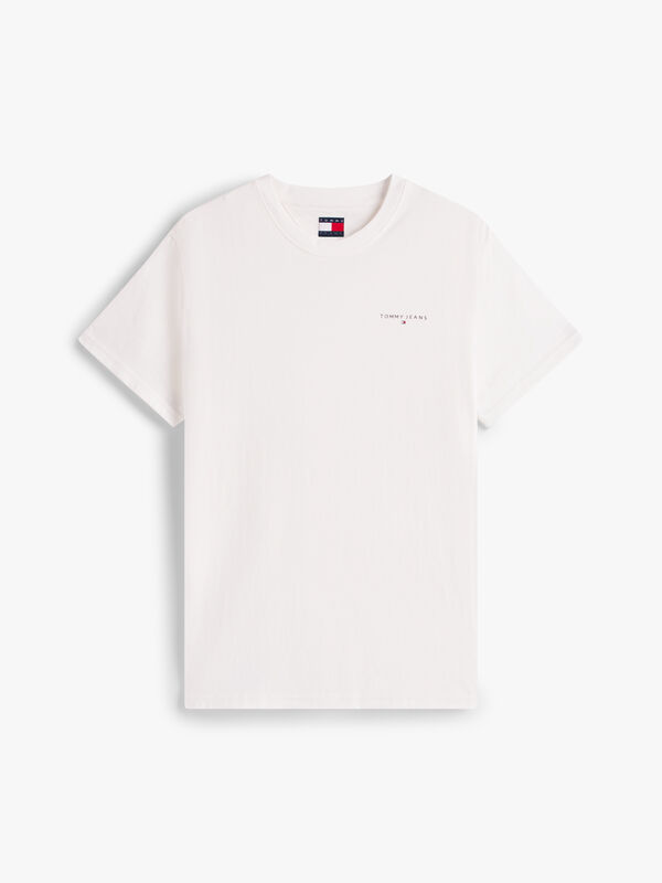 TJM SLIM LINEAR CHEST TEE EXT Erkek Beyaz T-Shirt - DM0DM21780